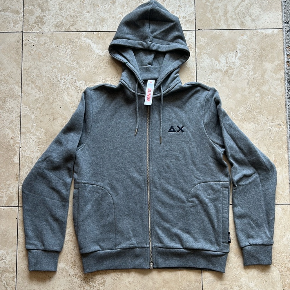 SUN68 | HOOD ZIP BASIC COTT. FL. GREY